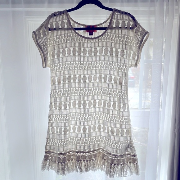 Stella & Dot Swimsuit coverup Tunic. Fits Girls 6-10. Lacey crochet Beach dress - Picture 8 of 15